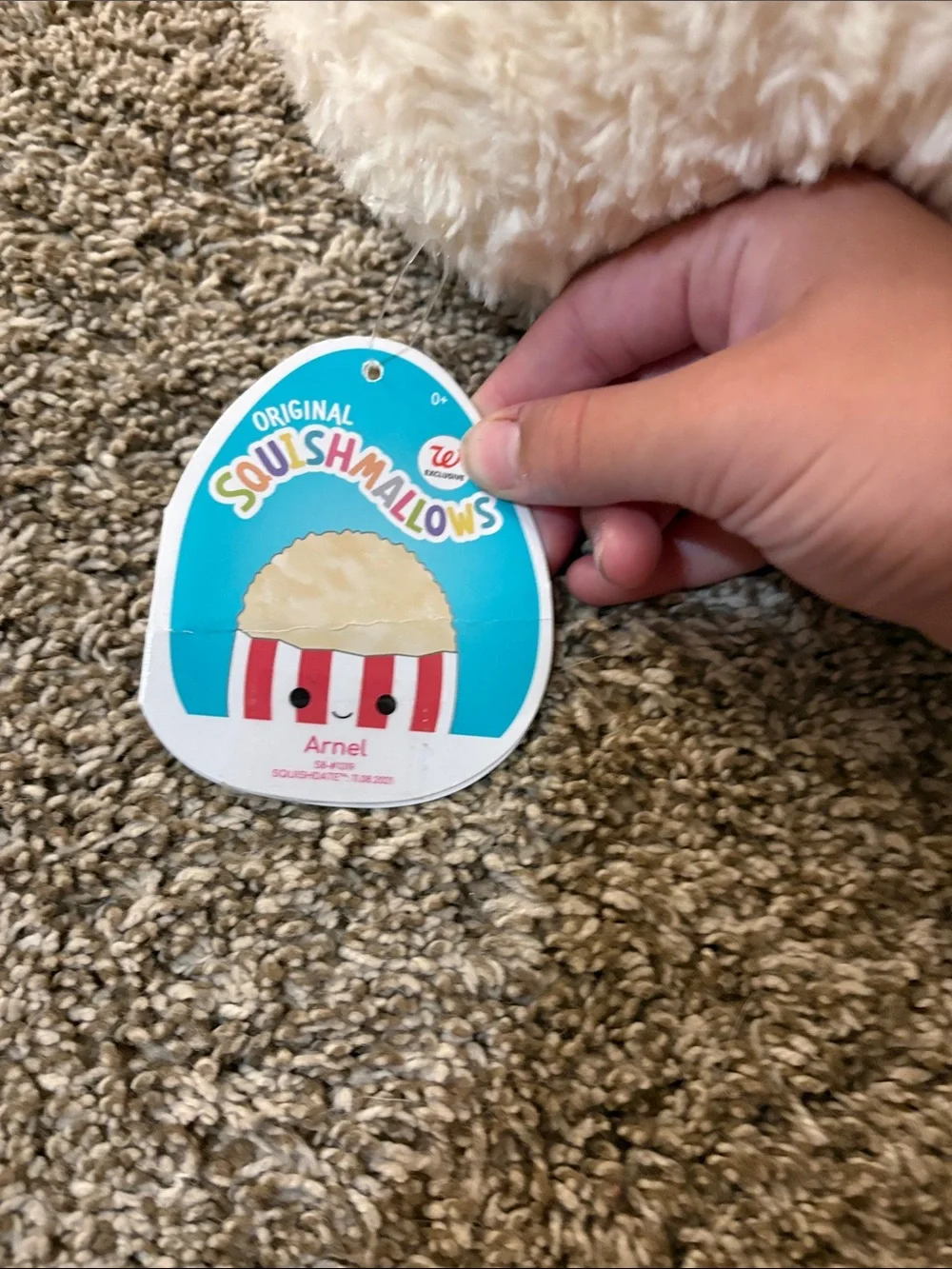 Squishmallows Popcorn Plush - Red & Cream Striped